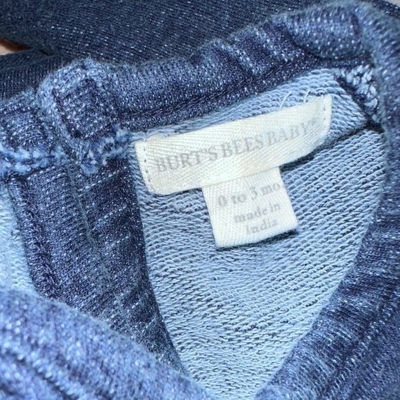 Burts Bees French Terry Knit Denim Wash Organic Cotton Super Soft Baby Dress NWT - Picture 9 of 13